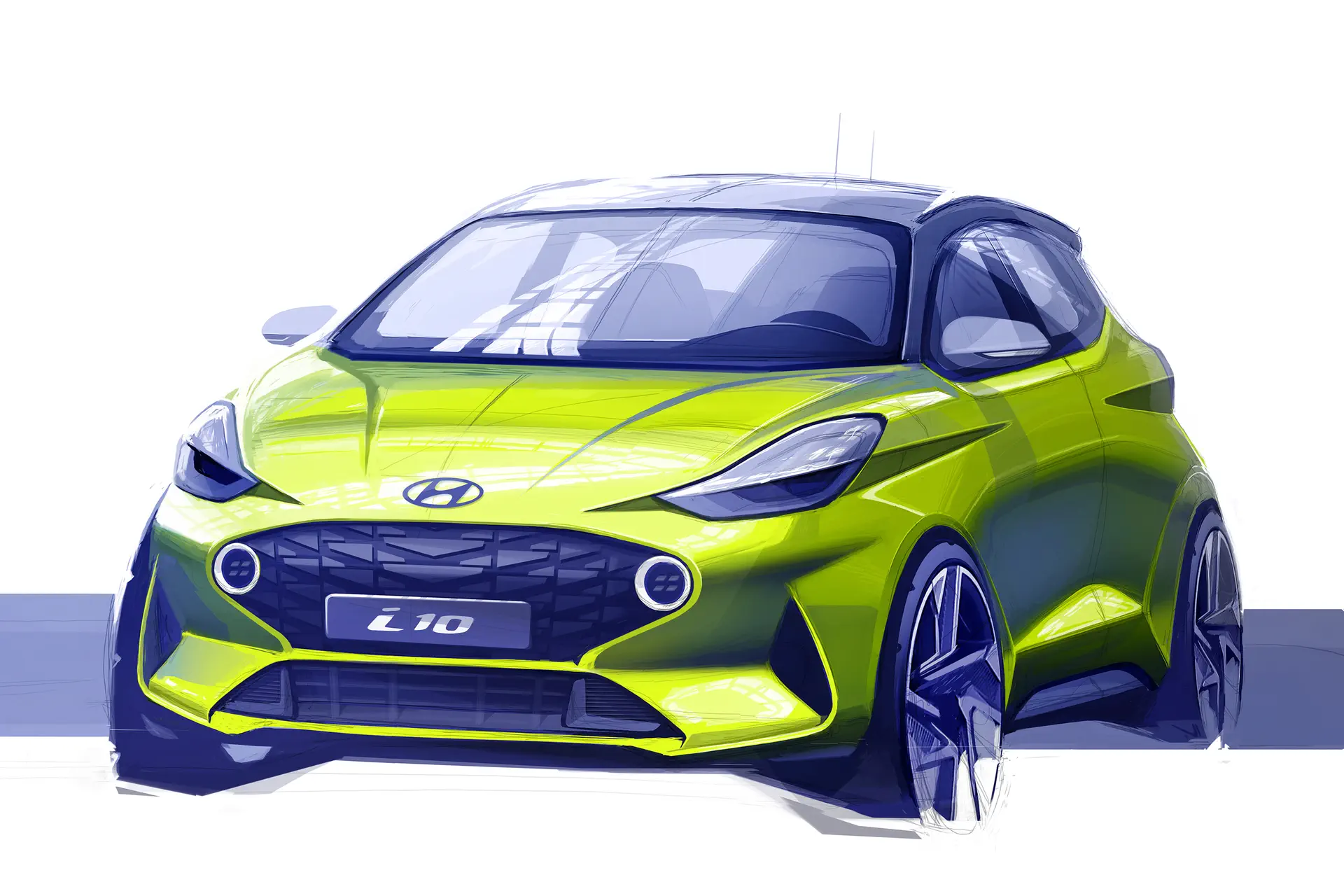 Hyundai laat eerste schets nieuwe i10 zien