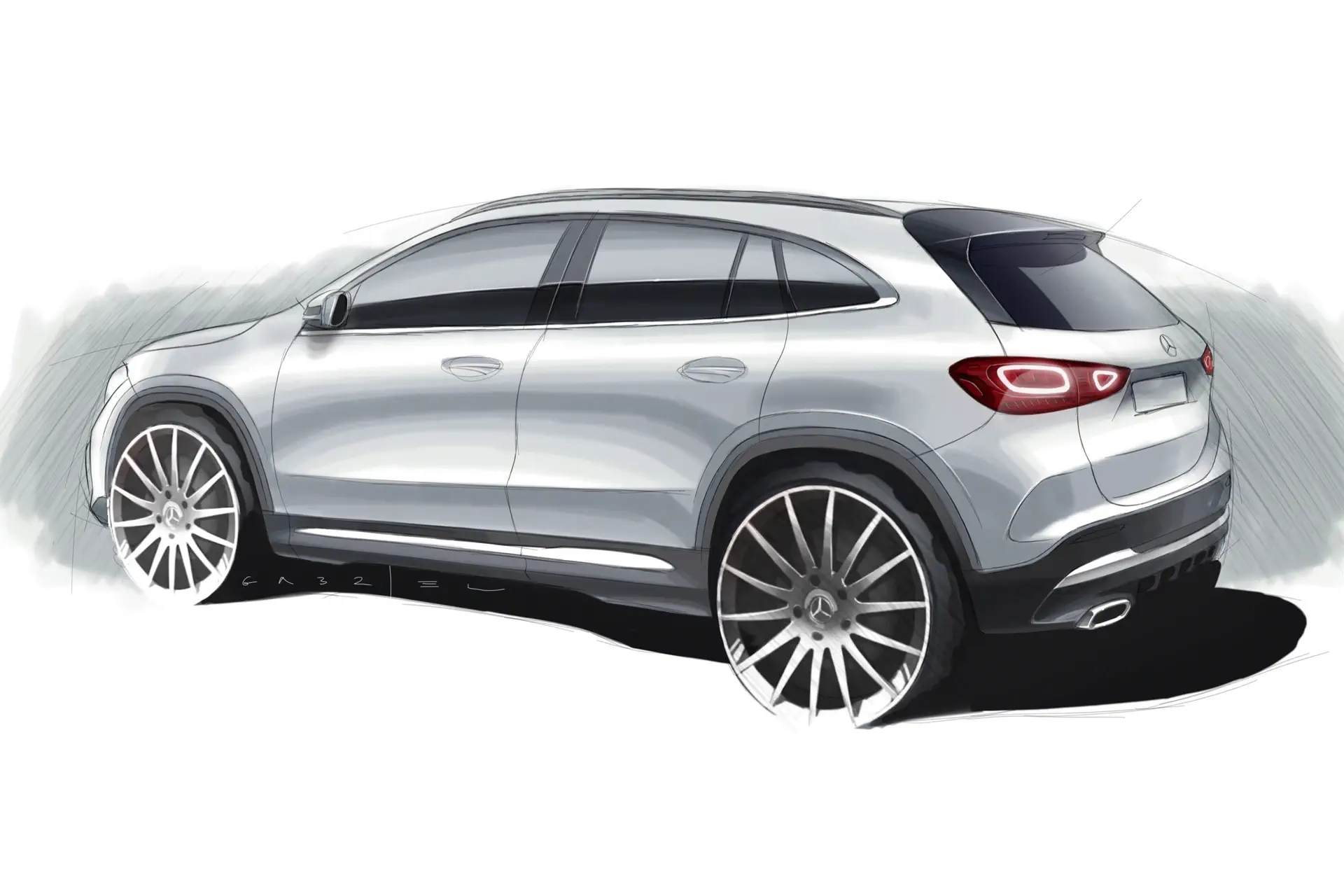 Mercedes-Benz schetst GLA in aanloop naar onthulling