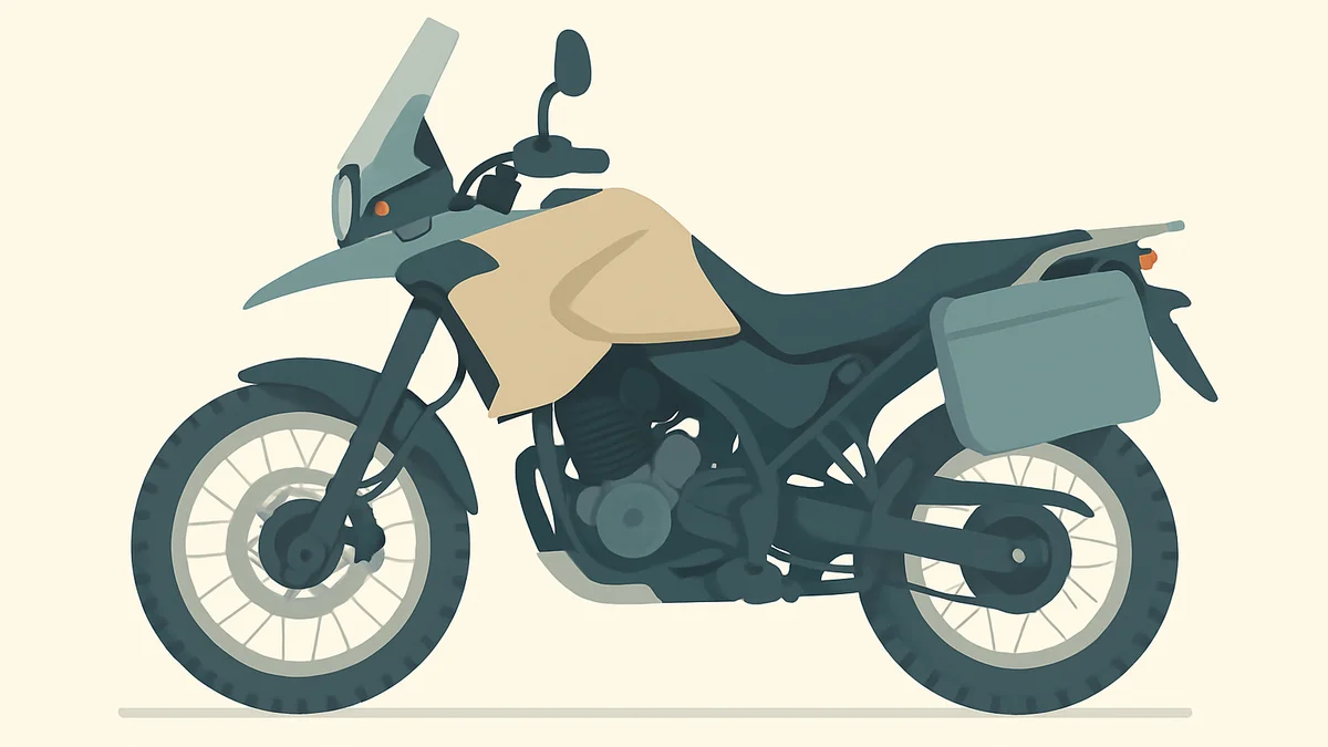 Kawasaki introduceert automatische koppeling op KLE500 SE Smartride (AI-illustratie)